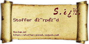 Stoffer Árpád névjegykártya