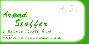 arpad stoffer business card
